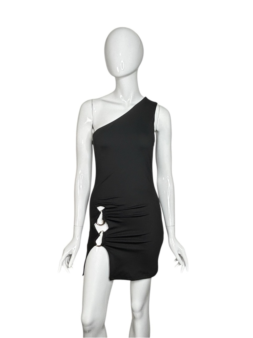 Peppermayo Sexy Black Mini Dress One Shoulder Size 4 Avian NEW